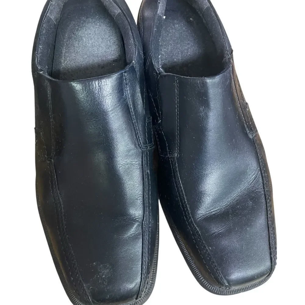 Dunham by Rockport Men's Black Leather Loafers size 11.5 4E wide excellent con